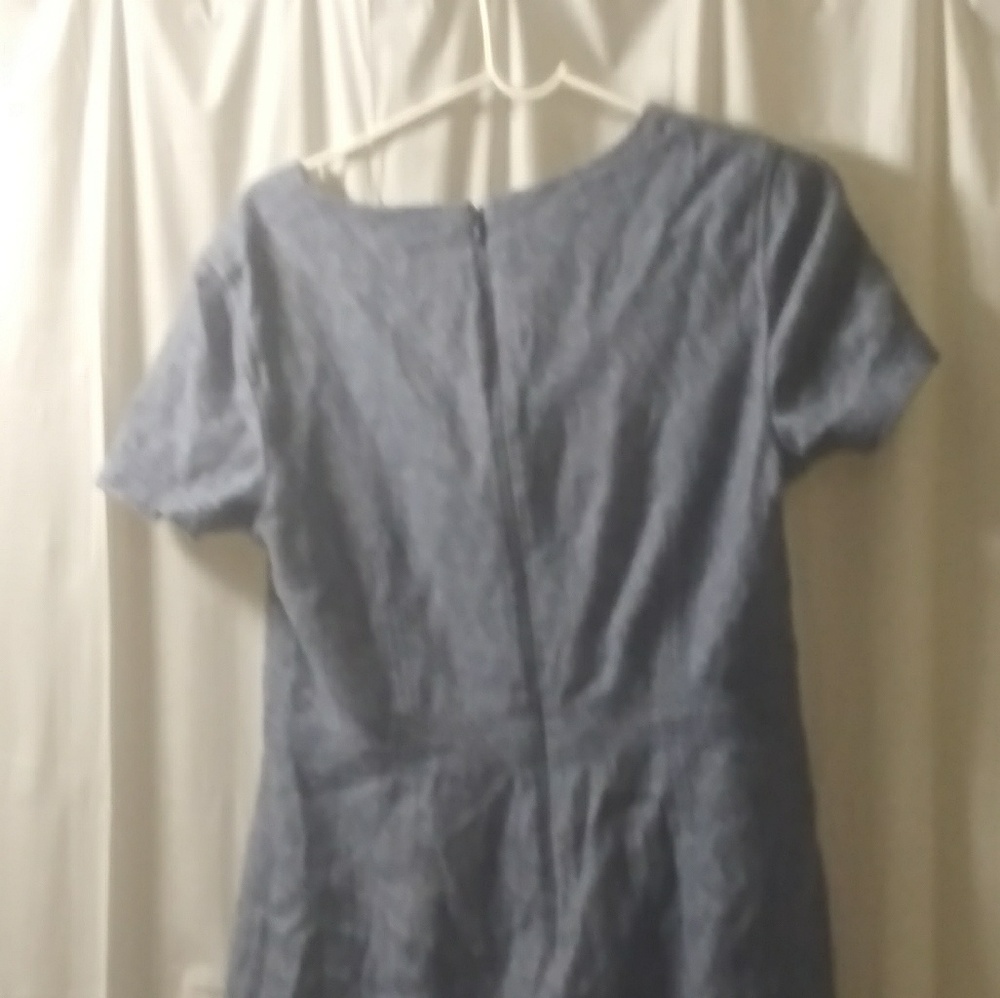 Banana Republic Light Blue Wool Classic Short-Sleeve Sheath Dres, Size 10 GUC - Picture 4 of 6